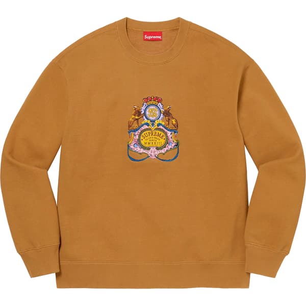 Supreme Crest Crewneck - Dark Mustard (front)
