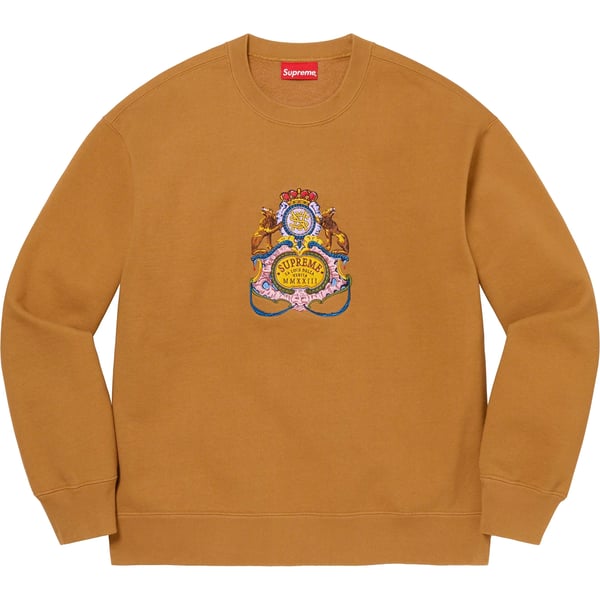 Supreme Crest Crewneck - Dark Mustard (front)