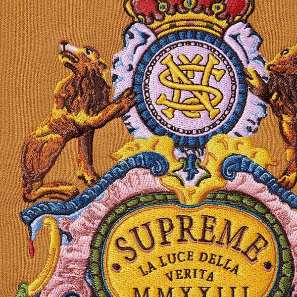 Supreme Crest Crewneck - Dark Mustard (front)