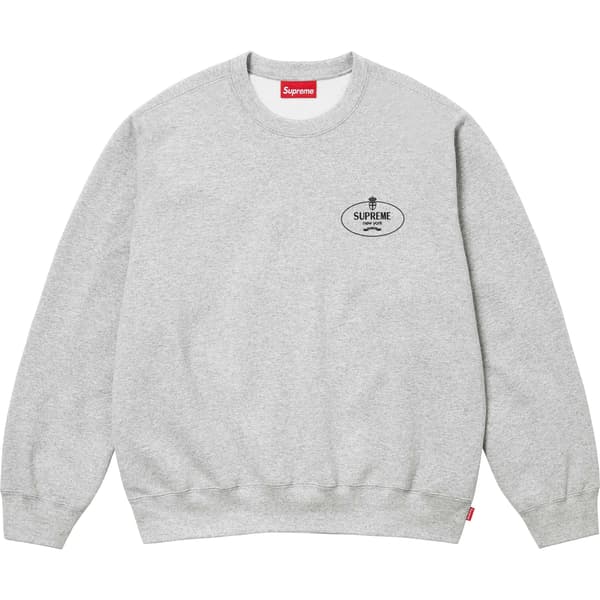 Supreme Crest Crewneck - Heather Grey (front)