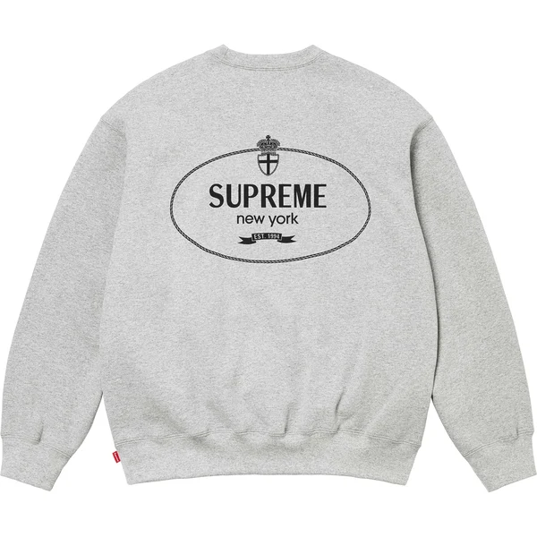 Supreme Crest Crewneck - Heather Grey (front)