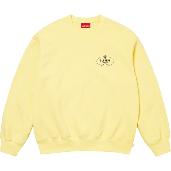 Supreme Crest Crewneck - Light Yellow (front)