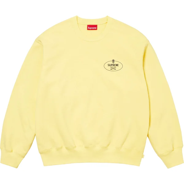 Supreme Crest Crewneck - Light Yellow (front)