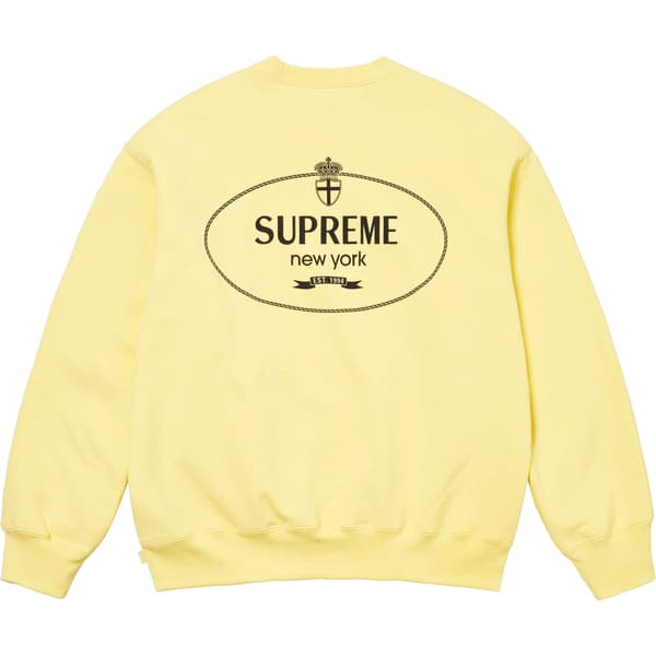 Supreme Crest Crewneck - Light Yellow (front)