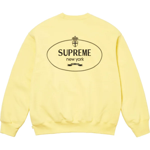 Supreme Crest Crewneck - Light Yellow (front)