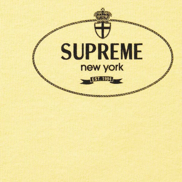 Supreme Crest Crewneck - Light Yellow (front)