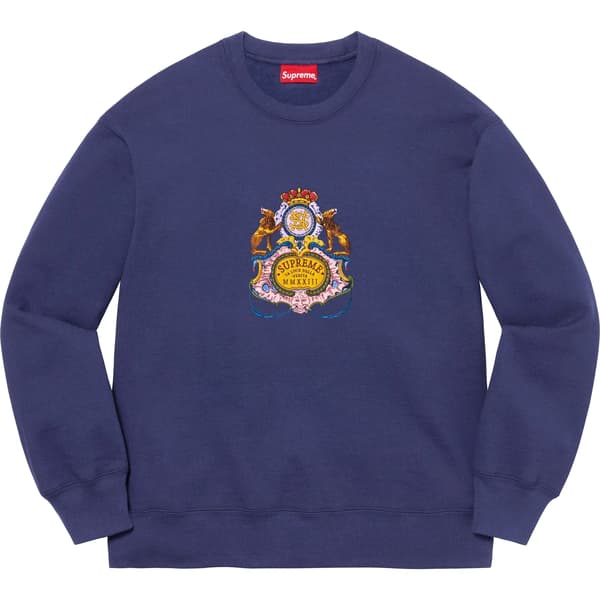 Supreme Crest Crewneck - Washed Navy (front)