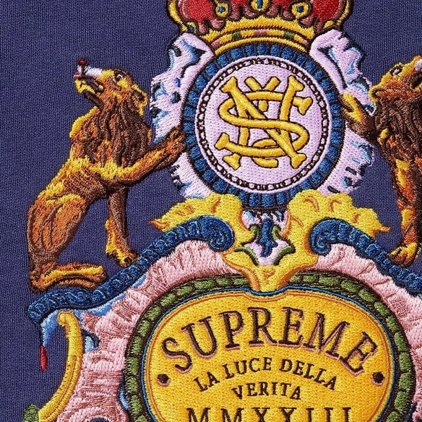 Supreme Crest Crewneck - Washed Navy (front)