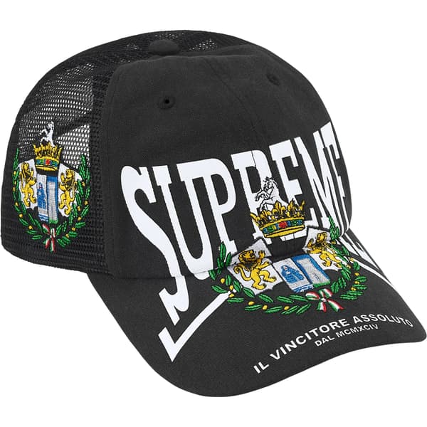 Supreme Crest Mesh Back 6-Panel - Black (front)