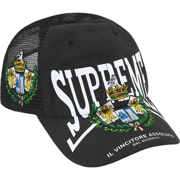 Supreme Crest Mesh Back 6-Panel - Black (front)