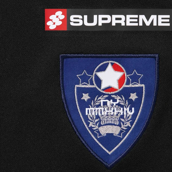 Supreme Crest Soccer Jersey - Black (front)