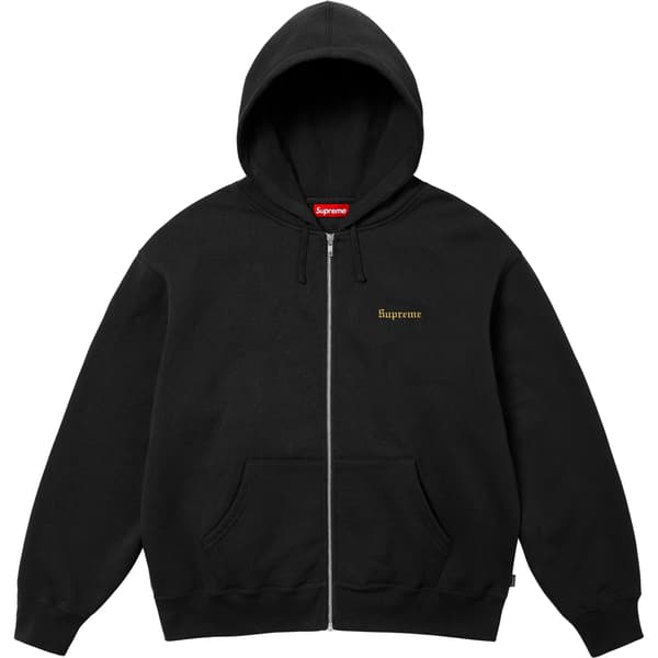 Supreme Crest Zip Up Hooded Sweatshirt - Black (front)