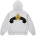 Supreme Crest Zip Up Hooded Sweatshirt - Heather Grey (front)