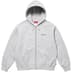 Supreme Crest Zip Up Hooded Sweatshirt - Heather Grey (front)