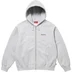Supreme Crest Zip Up Hooded Sweatshirt - Heather Grey (front)