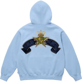 Supreme Crest Zip Up Hooded Sweatshirt Light Blue