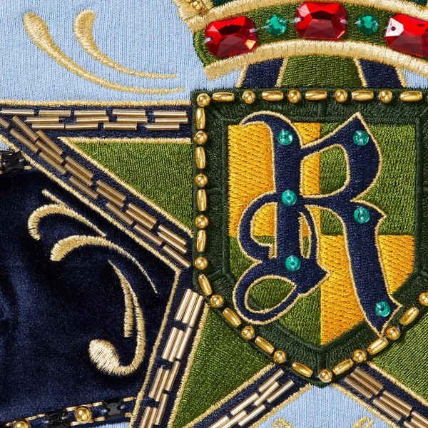 Supreme Crest Zip Up Hooded Sweatshirt - Light Blue (front)