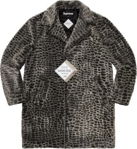 Supreme Croc Faux Fur Overcoat Black