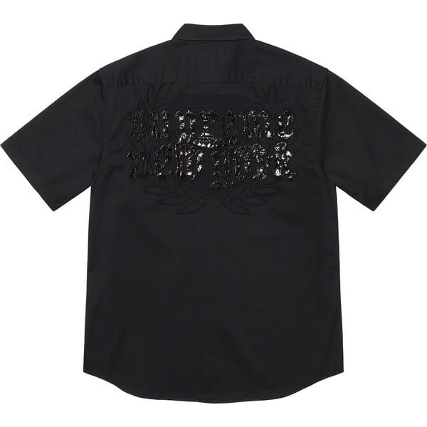 Supreme Croc Patch S/S Work Shirt - Black (front)