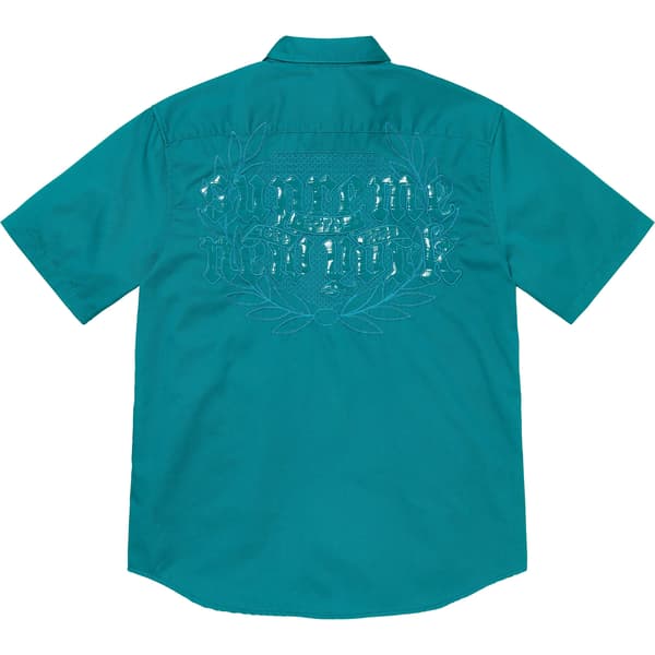 Supreme Croc Patch S/S Work Shirt - Teal (front)