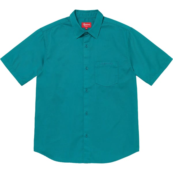 Supreme Croc Patch S/S Work Shirt - Teal (front)