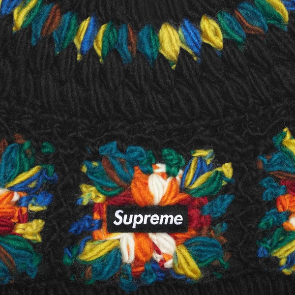 Supreme Crochet Beanie - Black (front)
