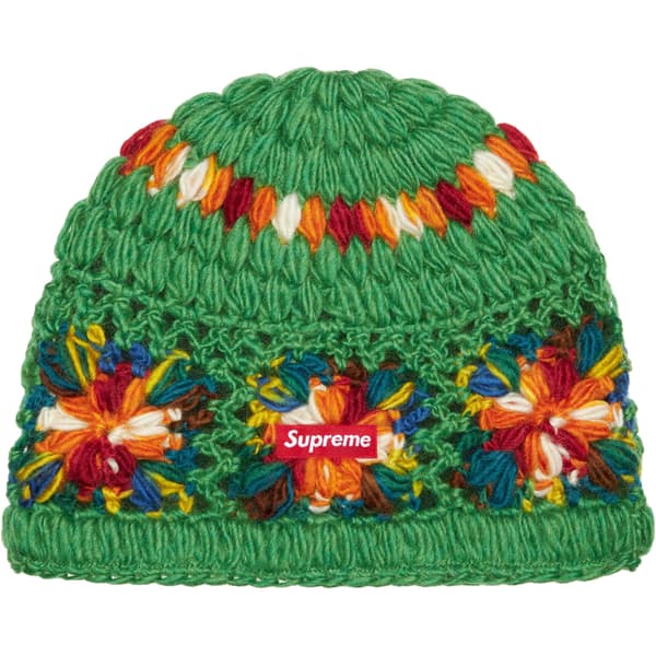 Supreme Crochet Beanie - Green (front)