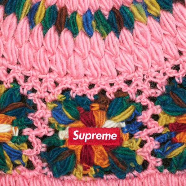 Supreme Crochet Beanie - Pink (front)