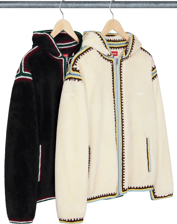 Supreme Crochet Edge Hooded Zip Up Top - Product Image