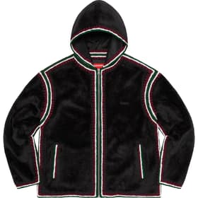 Supreme Crochet Edge Hooded Zip Up Top Black