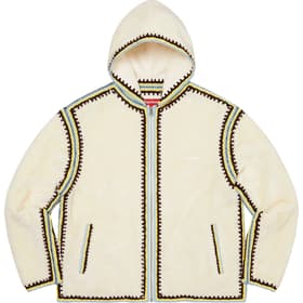 Supreme Crochet Edge Hooded Zip Up Top White
