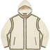 Supreme Crochet Edge Hooded Zip Up Top - White (front)