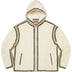 Supreme Crochet Edge Hooded Zip Up Top - White (front)