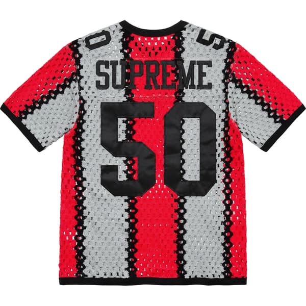 Supreme Crochet Football Jersey - Black (front)