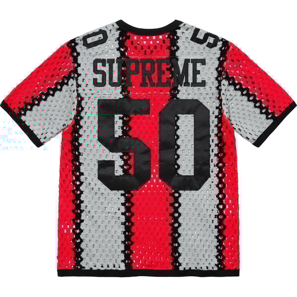 Supreme Crochet Football Jersey - Black (front)