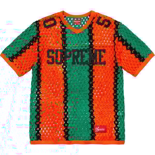 Supreme Crochet Football Jersey - Orange (front)