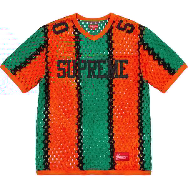 Supreme Crochet Football Jersey - Orange (front)