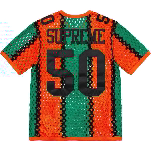 Supreme Crochet Football Jersey - Orange (front)