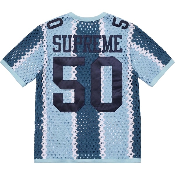 Supreme Crochet Football Jersey - Slate (front)