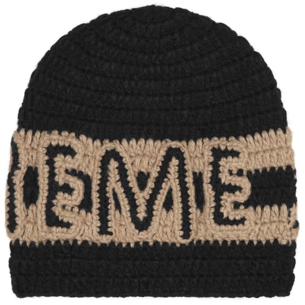 Supreme Crochet Logo Beanie - Black (front)