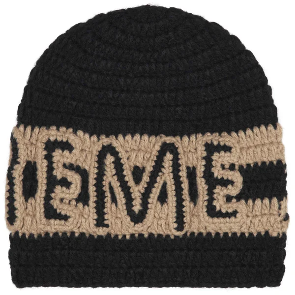 Supreme Crochet Logo Beanie - Black (front)
