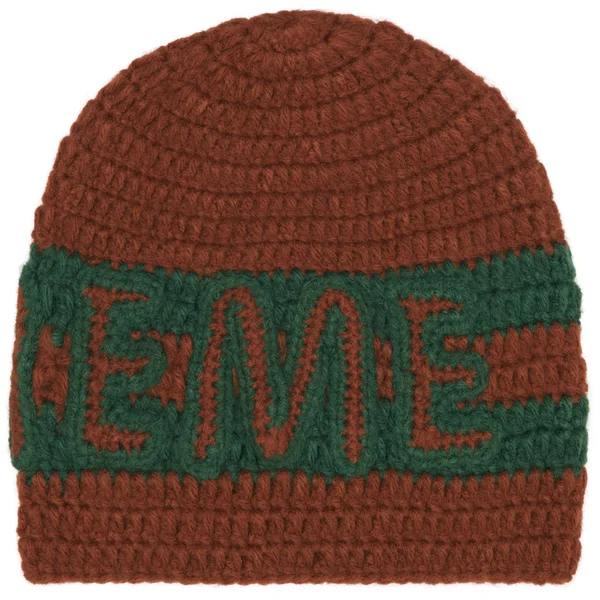 Supreme Crochet Logo Beanie - Brown (front)