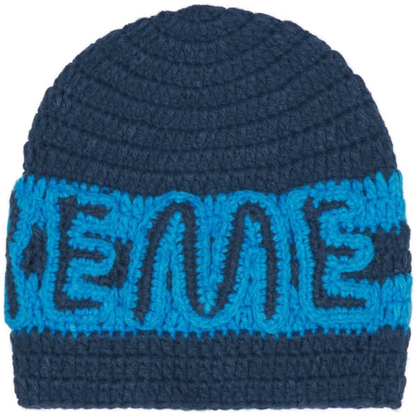 Supreme Crochet Logo Beanie - Navy (front)