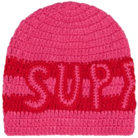 Supreme Crochet Logo Beanie Pink