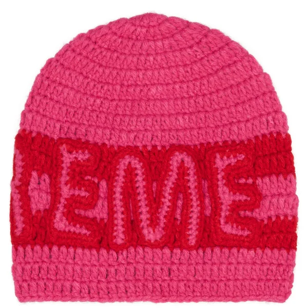 Supreme Crochet Logo Beanie - Pink (front)