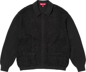 Supreme Crochet Zip Up Cardigan Black