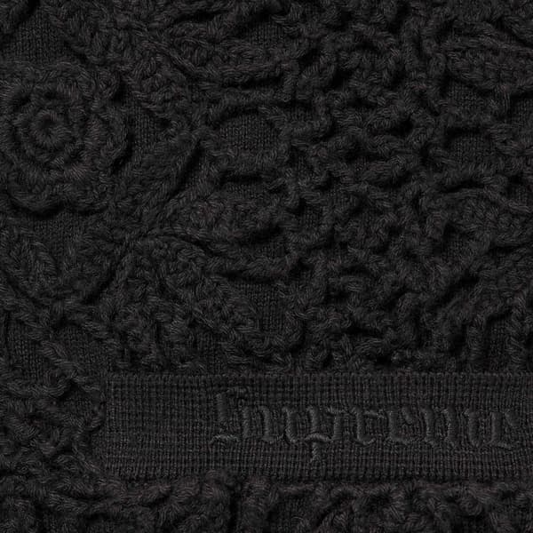 Supreme Crochet Zip Up Cardigan - Black (front)