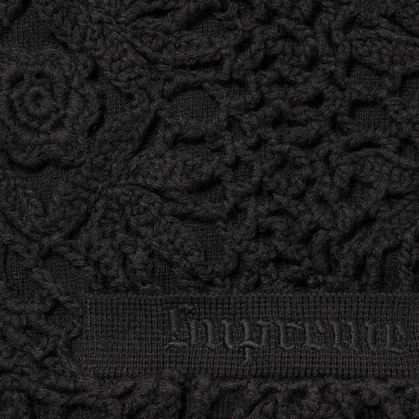 Supreme Crochet Zip Up Cardigan - Black (front)