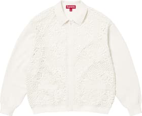 Supreme Crochet Zip Up Cardigan White