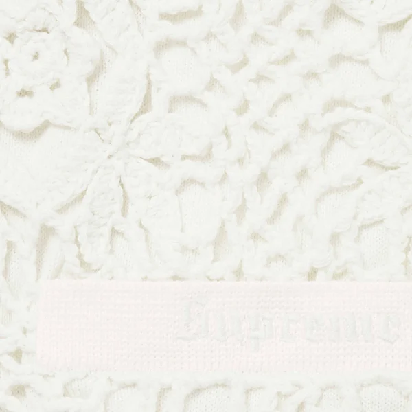 Supreme Crochet Zip Up Cardigan - White (front)